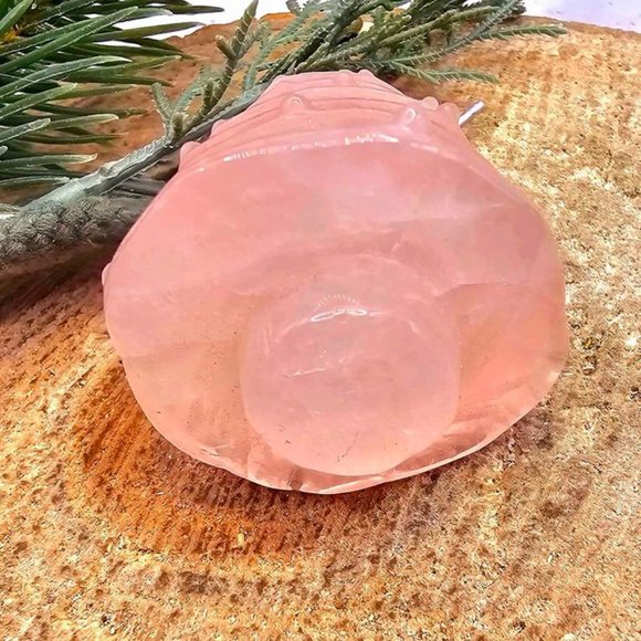 Nature Rose Quartz Hand Carved 2.2" Christmas Tree Decor - Picture 10 of 10